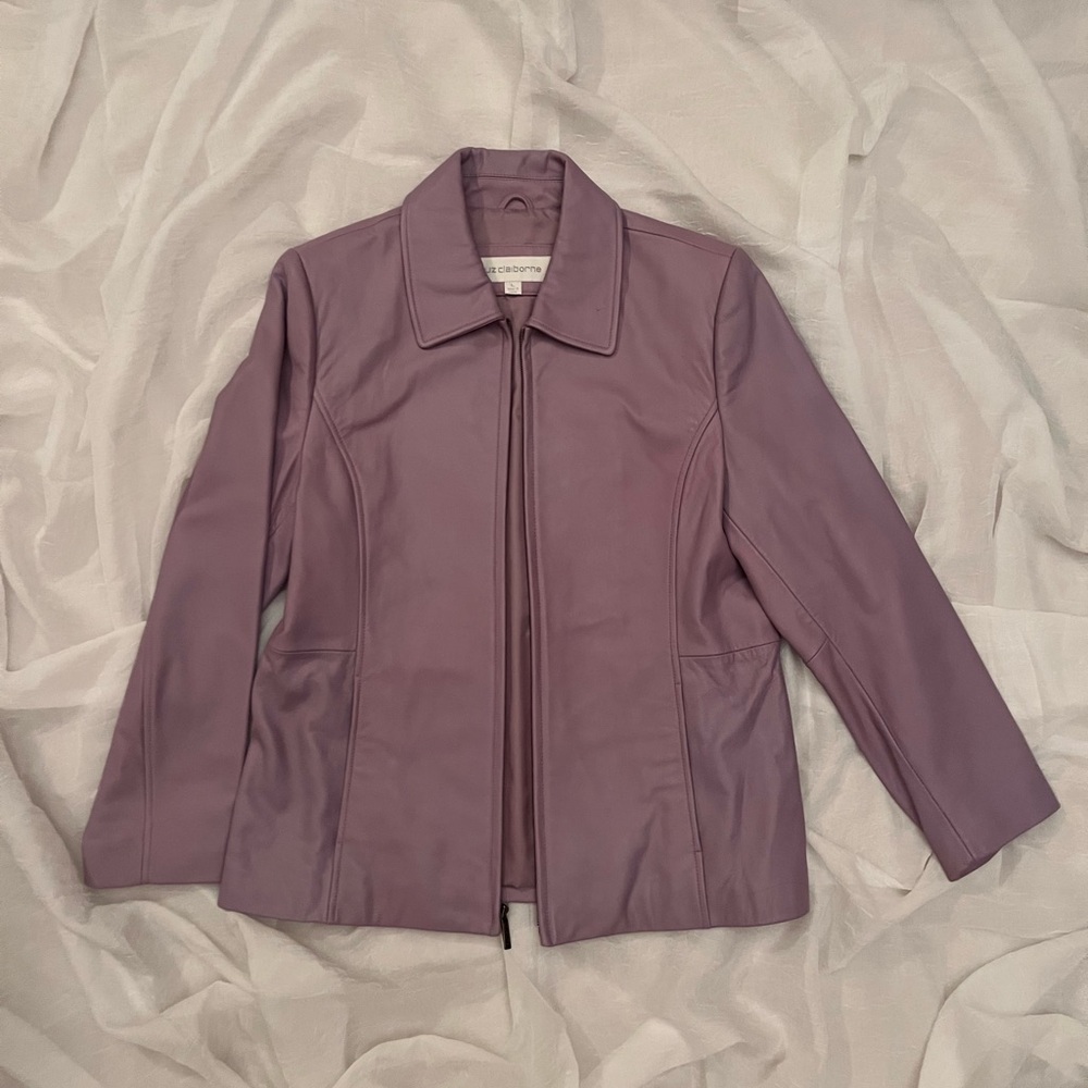Liz Claiborne Purple Leather Jacket